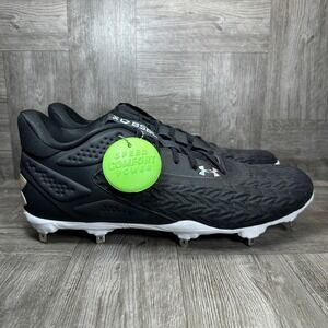 Under Armour Yard MT 3.0 Metal Baseball Cleats Mens 13 Black NEW 3027450-001